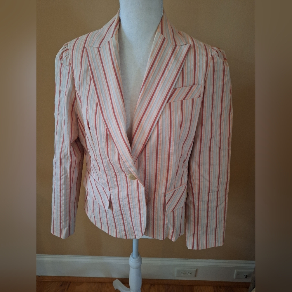 Apostrophe Striped Button Up Blazer. GREAT CONDITION